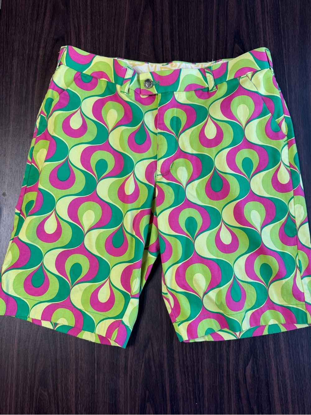Loudmouth Retro Teardrop Shorts in Lime Green, Hot Pink & Kelly Green